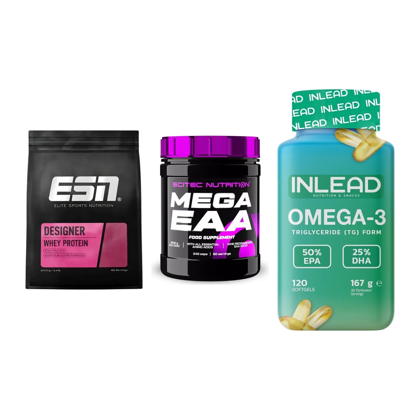 Definitionsphase-Set: ESN Designer + Scitec Mega + INLEAD Omega-3 – alle enthaltenen Artikel