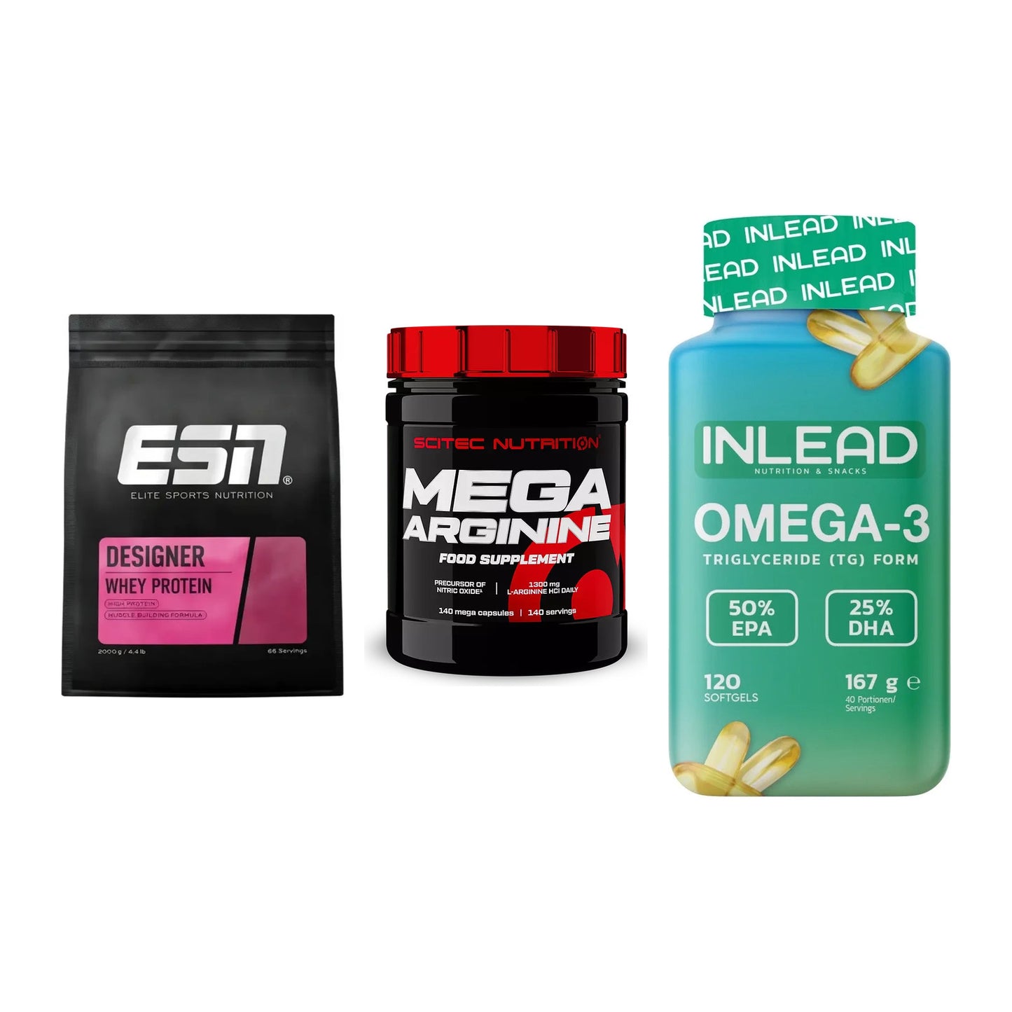 Definitionsphase-Set: ESN Designer + Scitec Mega + INLEAD Omega-3 – alle enthaltenen Artikel