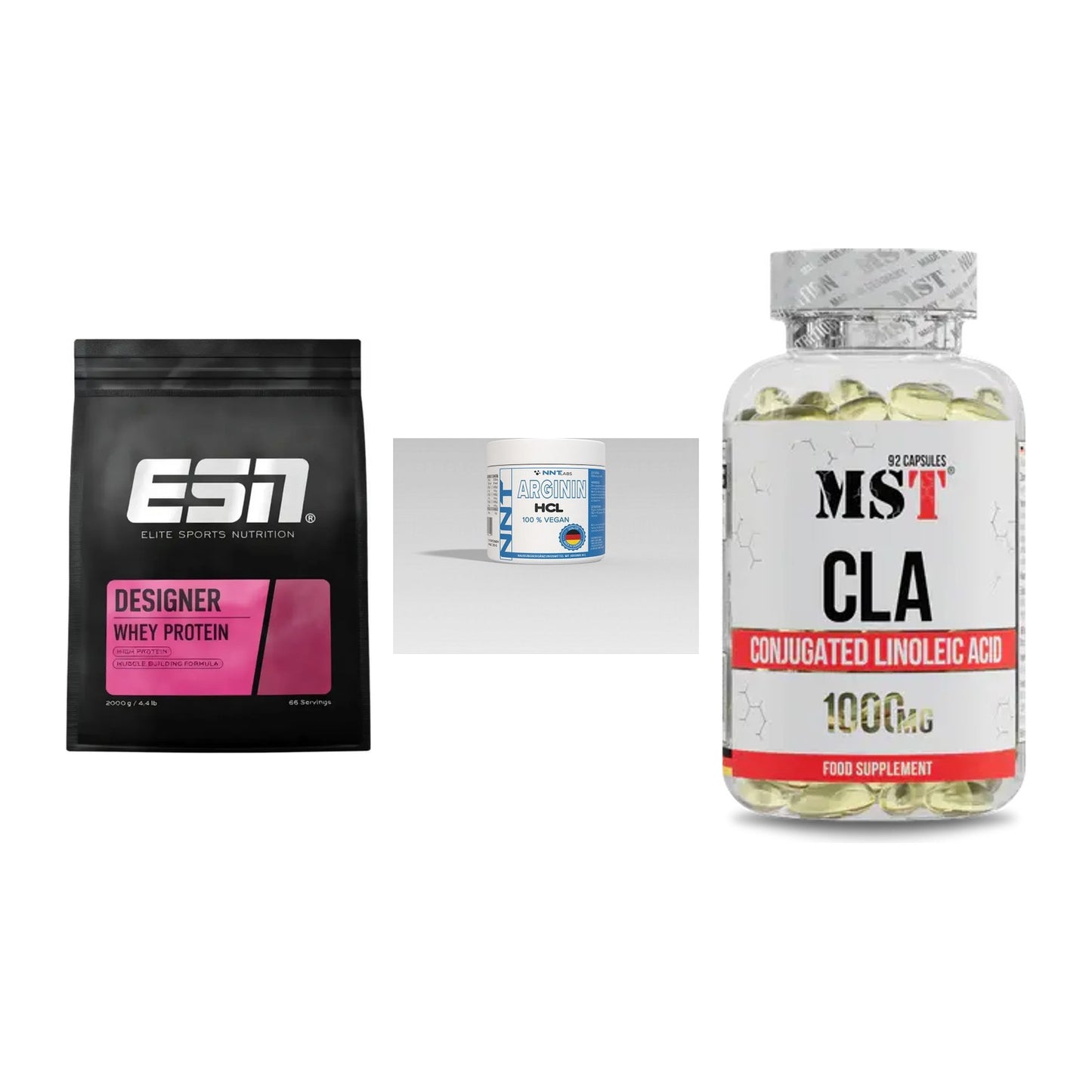 Definitionsphase-Set: ESN Designer Whey + NNT Arginin + MST CLA 1000mg – alle enthaltenen Artikel