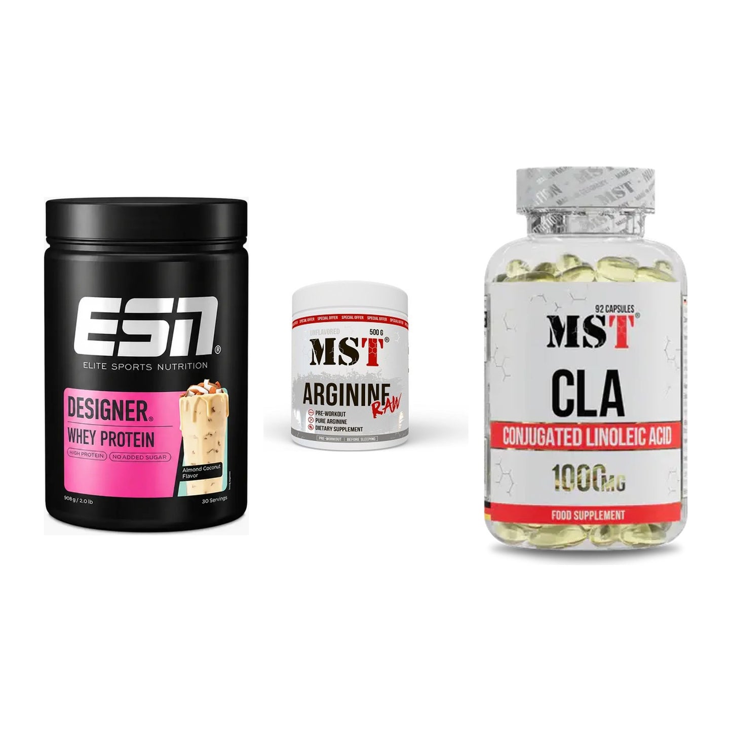 Definitionsphase-Set: ESN Designer + MST Arginine + MST CLA 1000mg – alle enthaltenen Artikel