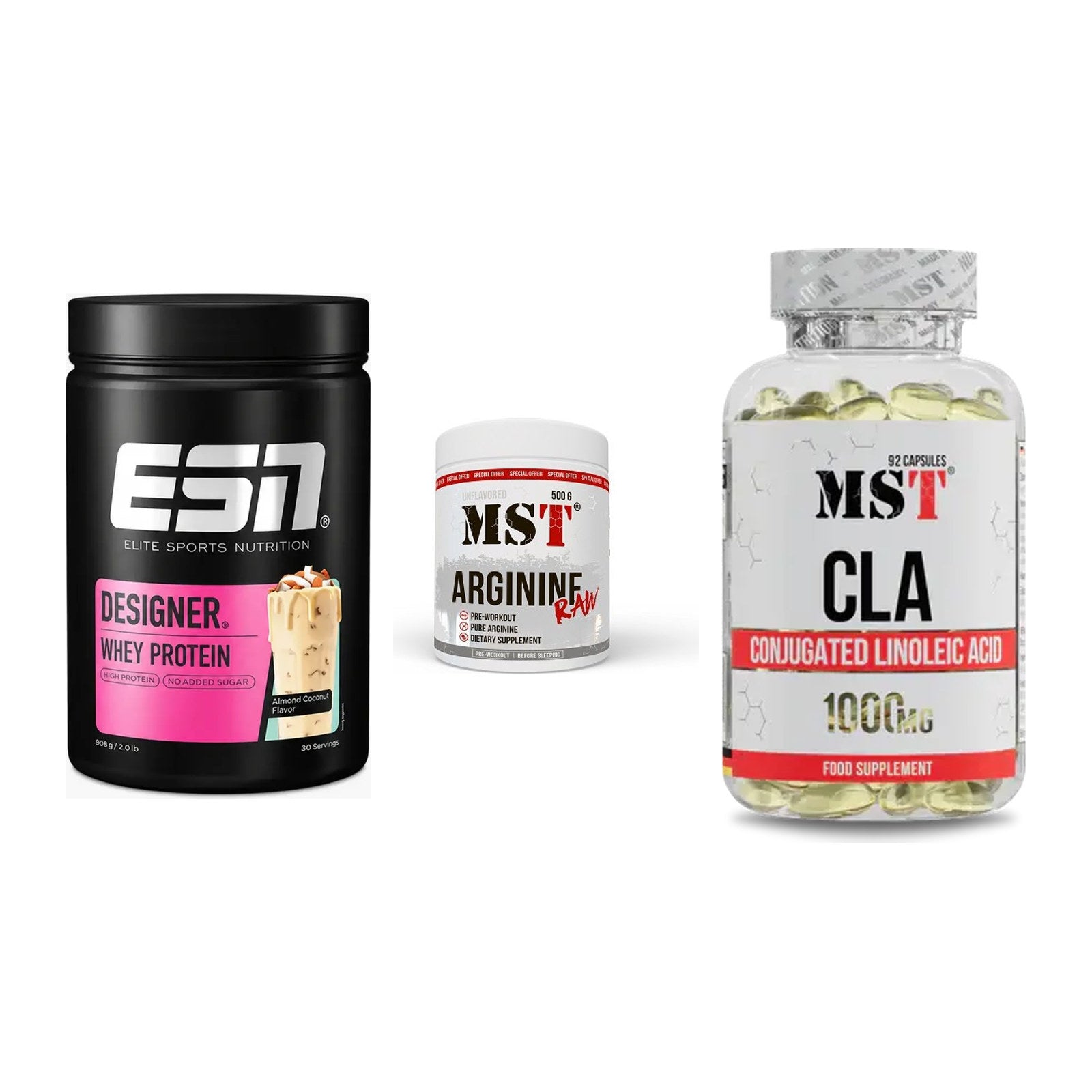 Definitionsphase-Set: ESN Designer + MST Arginine + MST CLA 1000mg – alle enthaltenen Artikel
