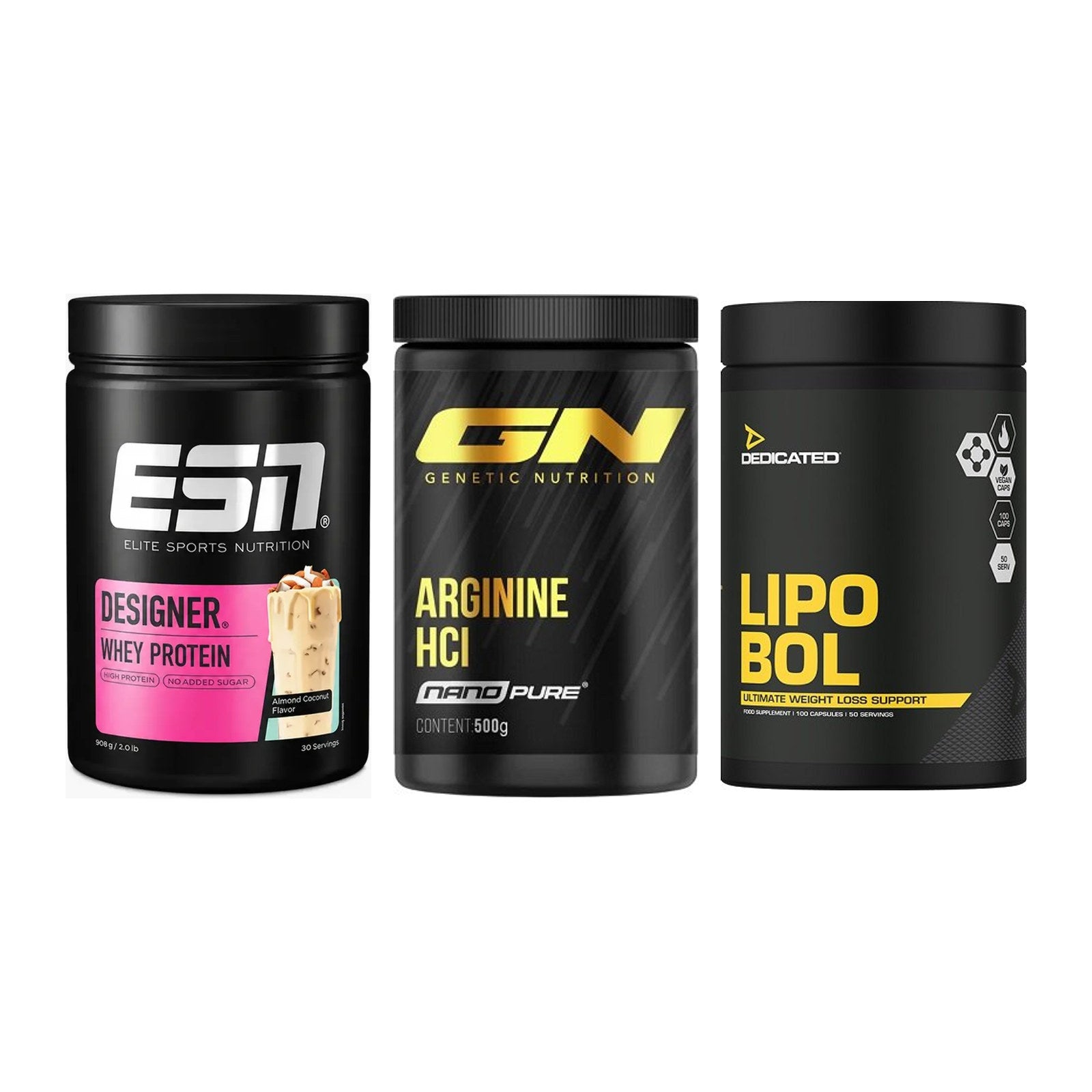 Definitionsphase-Set: ESN Designer + GN Arginine + Dedicated – alle enthaltenen Artikel