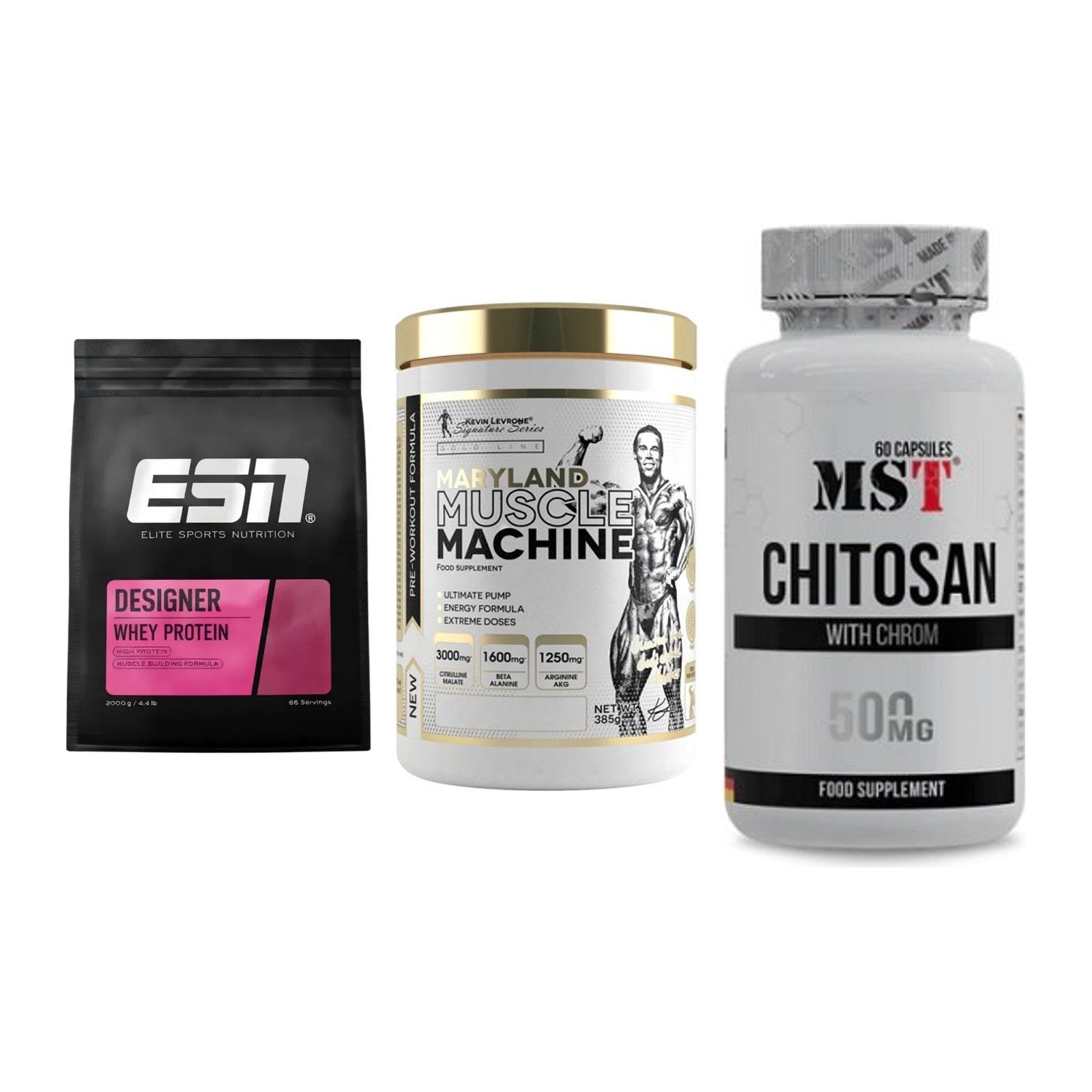 Definitionsphase-Set: ESN Designer + Kevin Levrone + MST Chitosan – alle enthaltenen Artikel