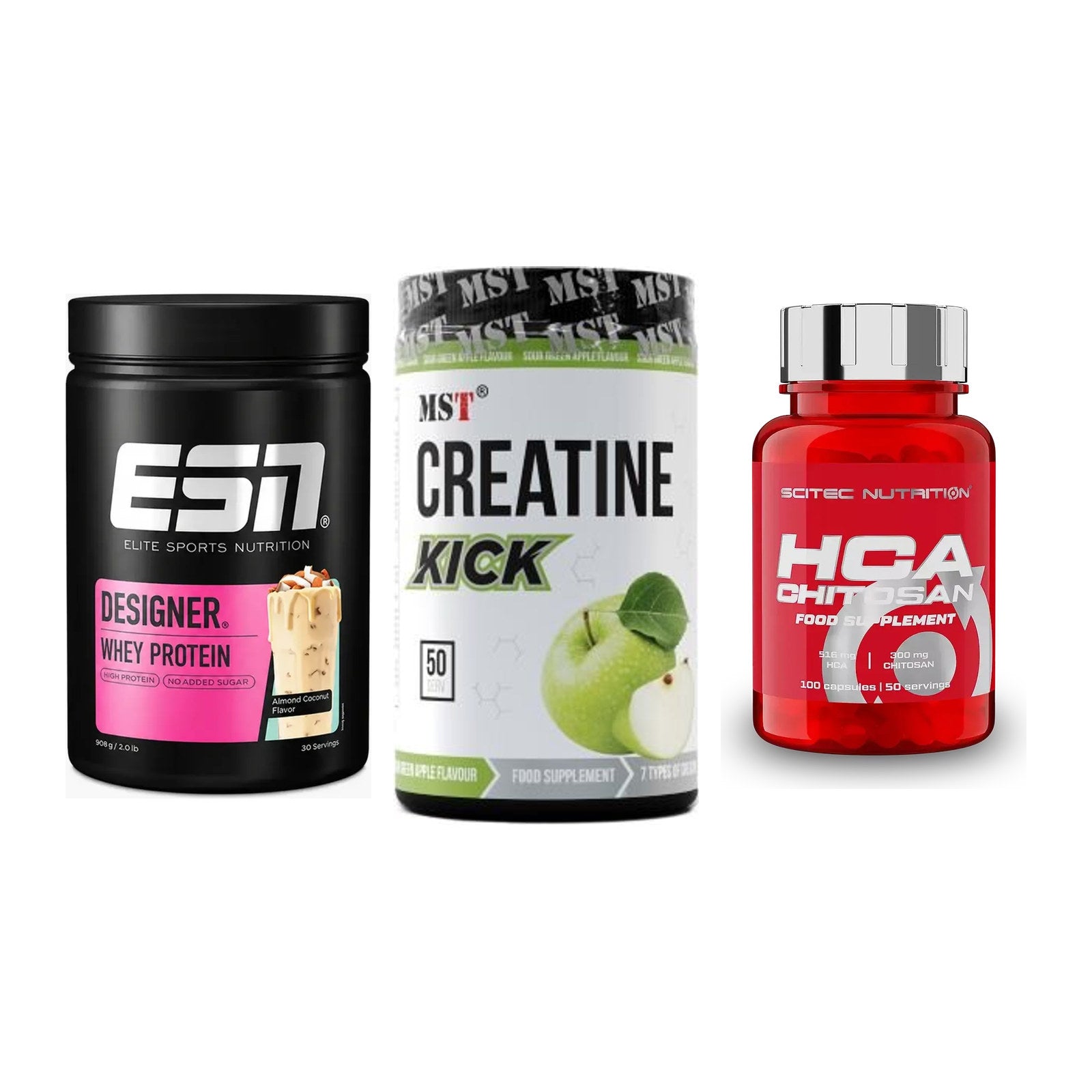 Definitionsphase-Set: ESN Designer + MST Creatine + Scitec HCA-Chi – alle enthaltenen Artikel