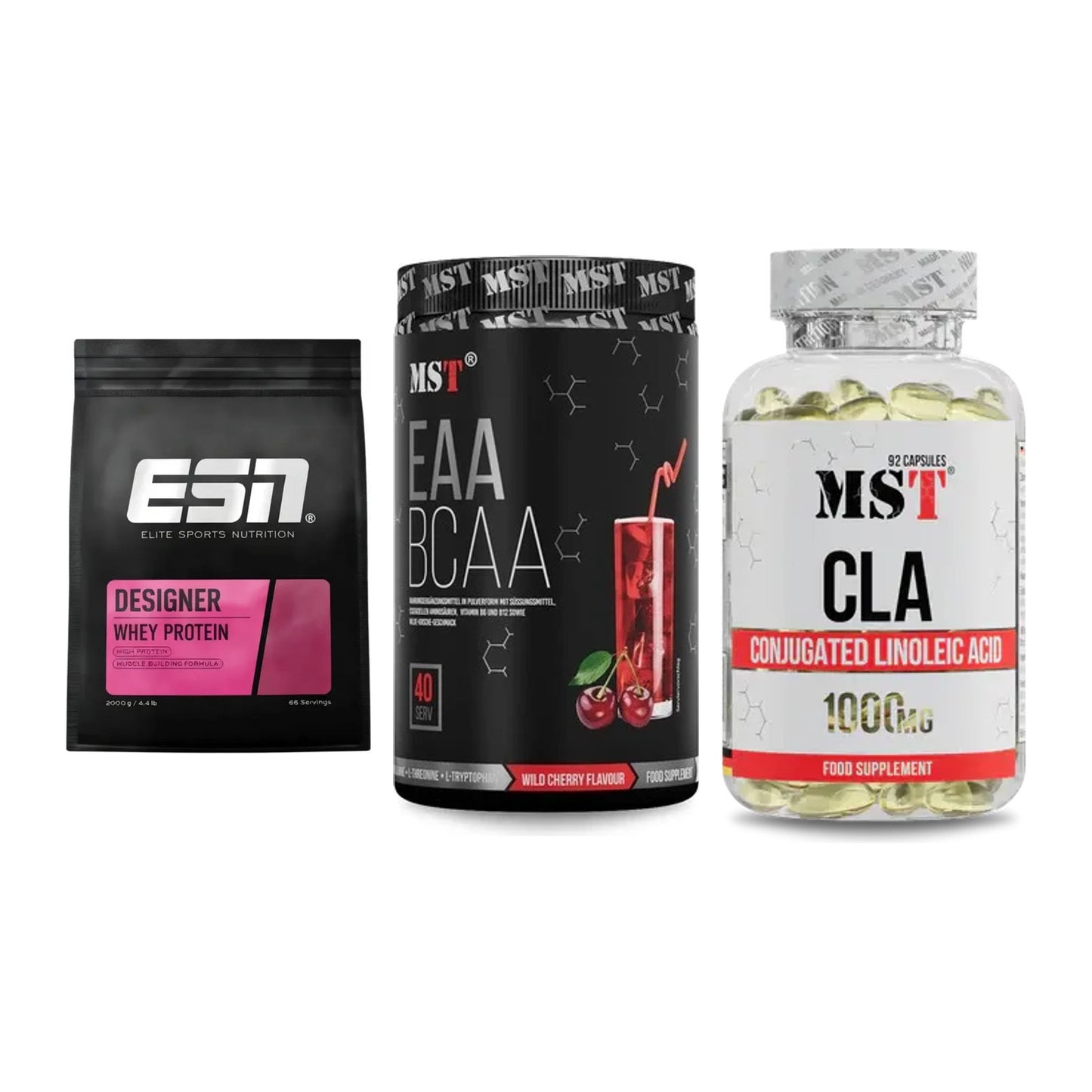 Definitionsphase-Set: ESN Designer + MST EAA & BCAA + MST CLA 1000mg – alle enthaltenen Artikel