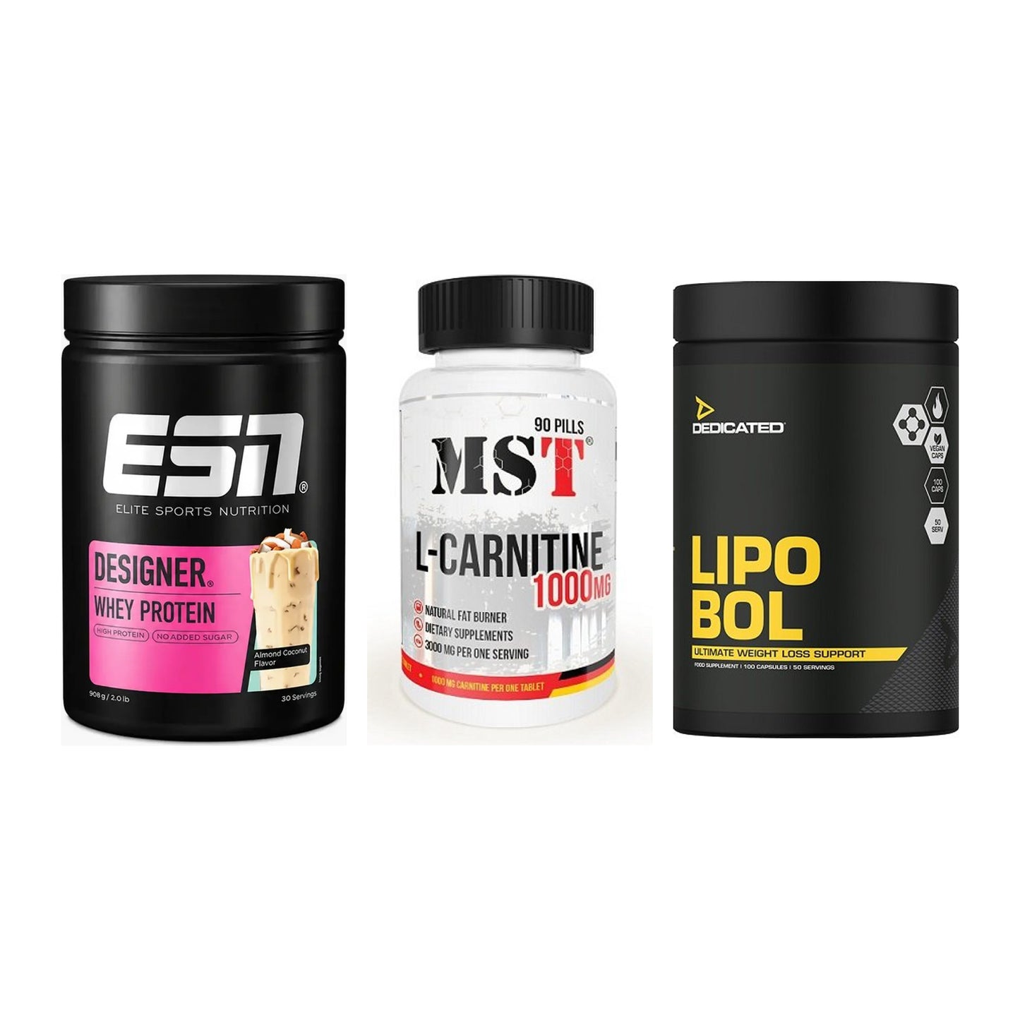 Definitionsphase-Set: ESN Designer + MST L-Carnitin + Dedicated – alle enthaltenen Artikel