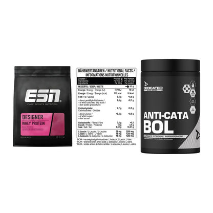 Definitionsphase-Set: ESN Designer + MST BCAA Zero + Dedicated – alle enthaltenen Artikel
