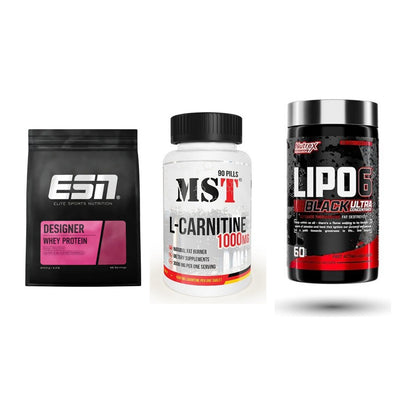 Definitionsphase-Set: ESN Designer + MST L-Carnitin + Nutrex Lipo 6 – alle enthaltenen Artikel