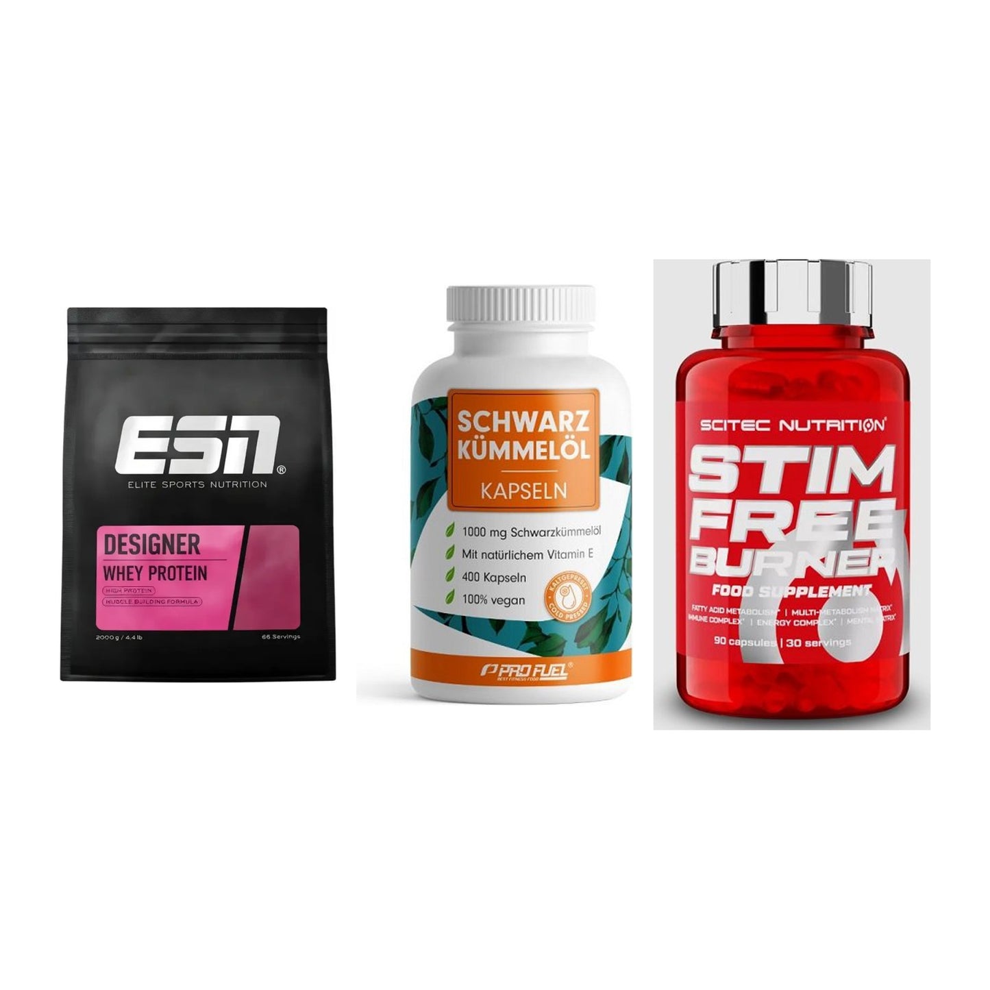 Definitionsphase-Set: ESN Designer + ProFuel Schwar + Scitec Stim – alle enthaltenen Artikel