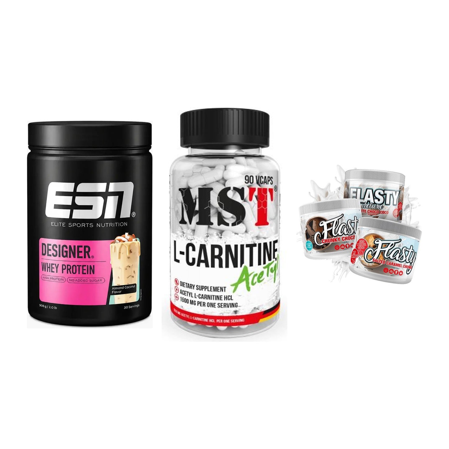 Definitionsphase-Set: ESN Designer + MST L-Carnitin + Sinob Flasty – alle enthaltenen Artikel