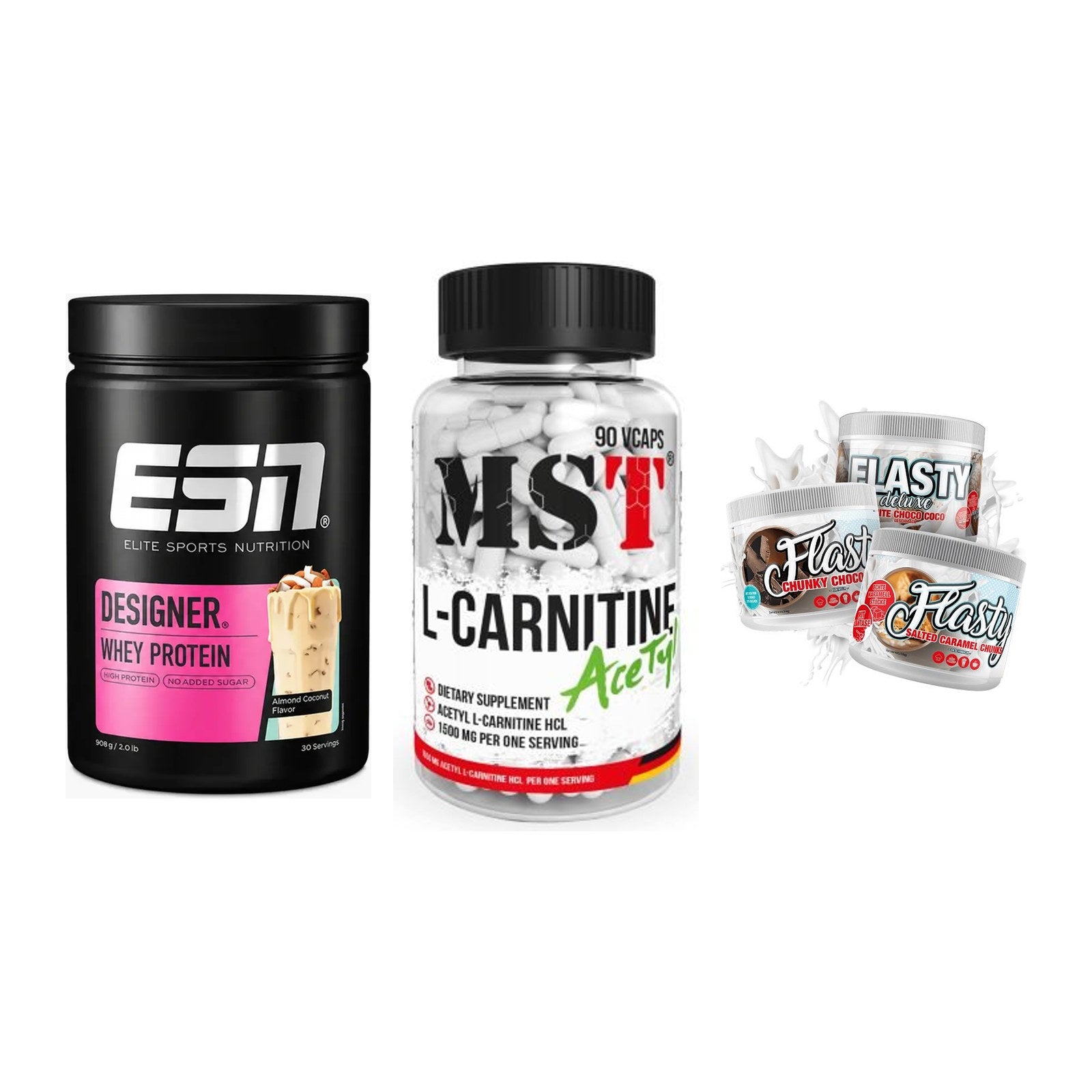 Definitionsphase-Set: ESN Designer + MST L-Carnitin + Sinob Flasty – alle enthaltenen Artikel
