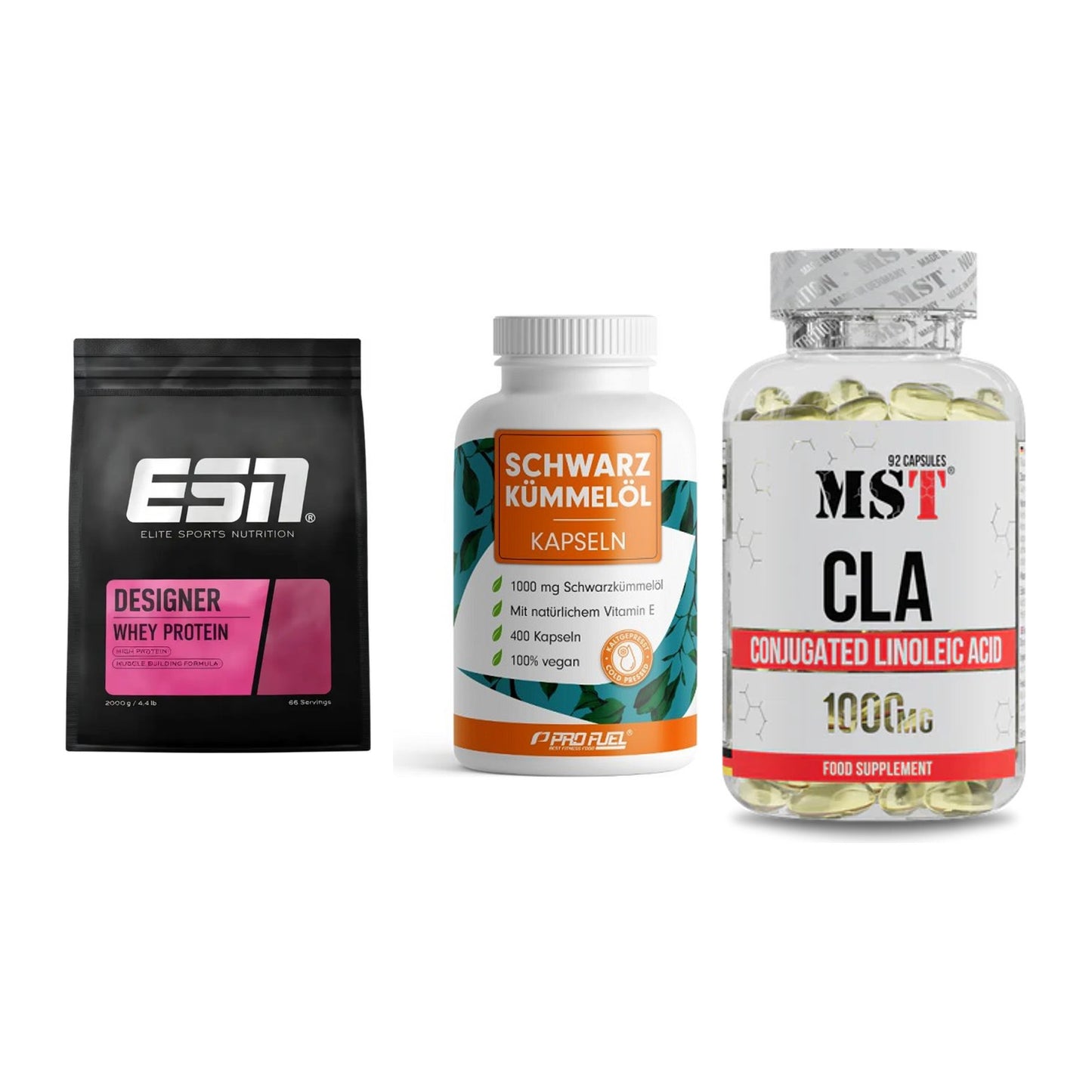 Definitionsphase-Set: ESN Designer + ProFuel Schwar + MST CLA 1000mg – alle enthaltenen Artikel