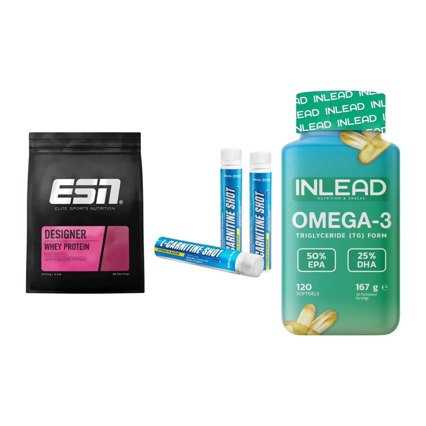 Definitionsphase-Set: ESN Designer + Body Attack + INLEAD Omega-3 – alle enthaltenen Artikel