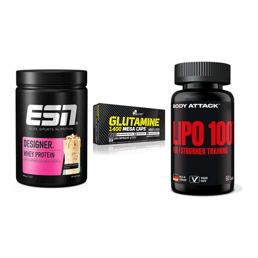 Definitionsphase-Set: ESN Designer + Olimp L-Glutam + Body Attack – alle enthaltenen Artikel