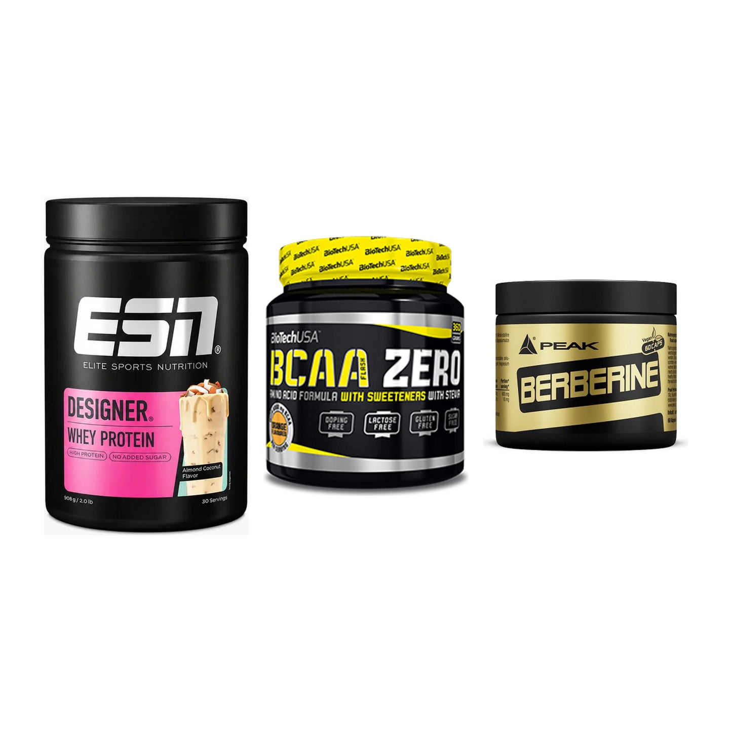 Definitionsphase-Set: ESN Designer + BioTech BCAA + Peak Berberine – alle enthaltenen Artikel