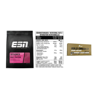 Definitionsphase-Set: ESN Designer + MST BCAA Zero + Olimp Omega 3 – alle enthaltenen Artikel