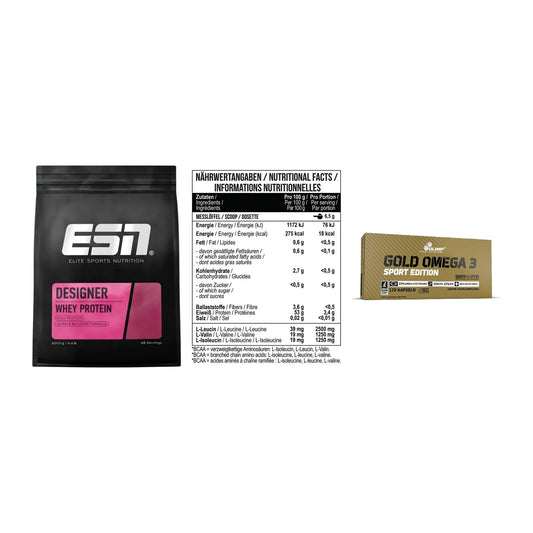 Definitionsphase-Set: ESN Designer + MST BCAA Zero + Olimp Omega 3 – alle enthaltenen Artikel