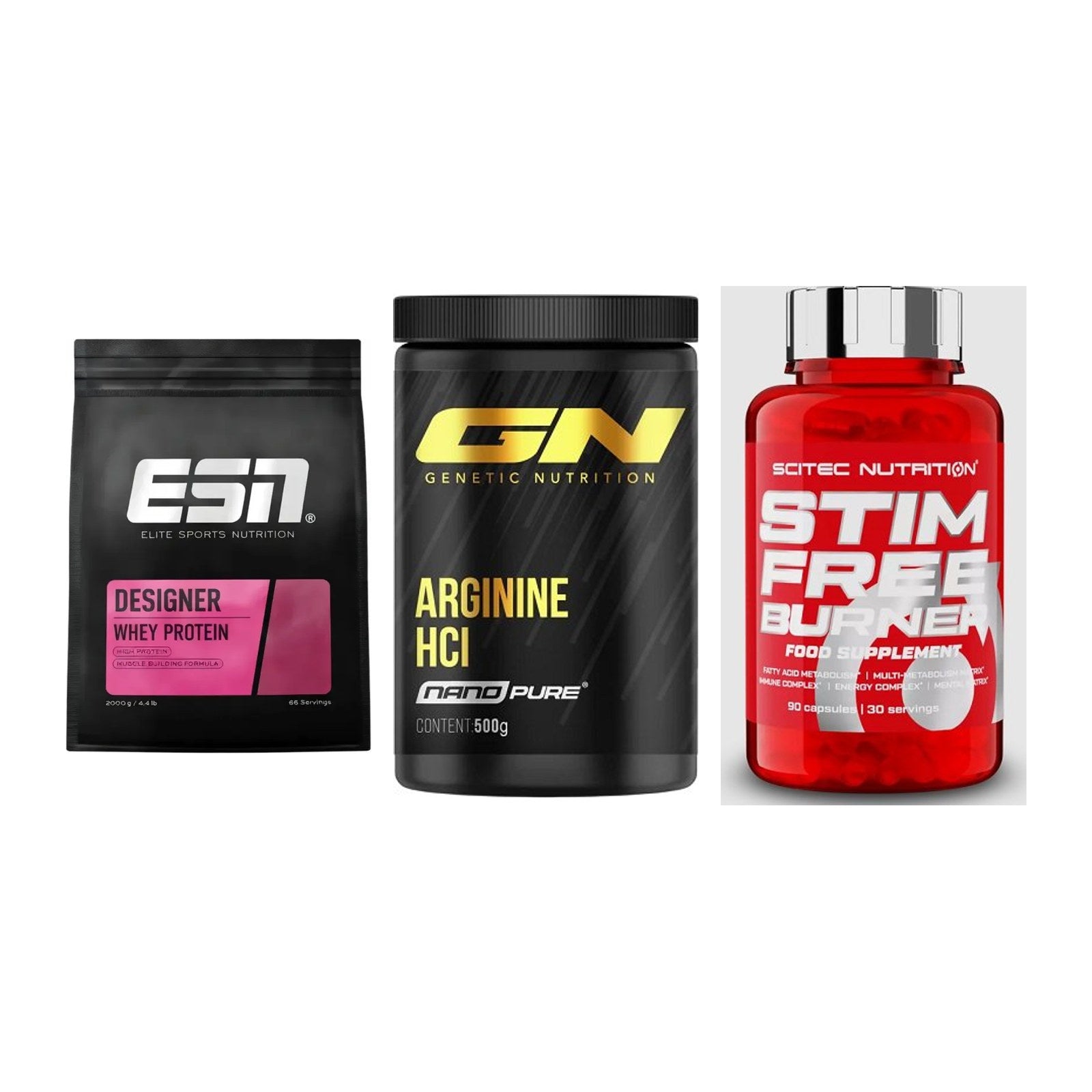 Definitionsphase-Set: ESN Designer + GN Arginine + Scitec Stim – alle enthaltenen Artikel