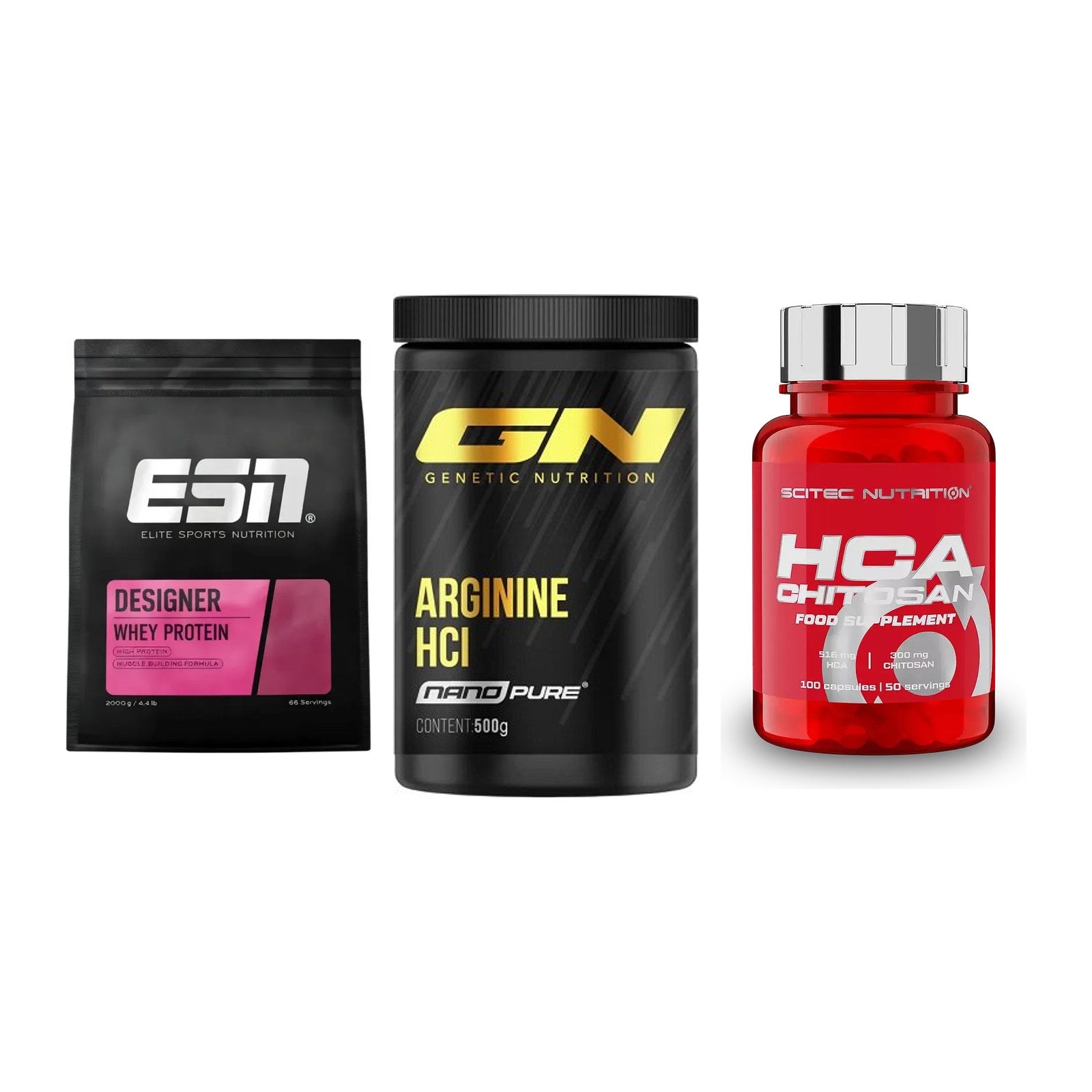 Definitionsphase-Set: ESN Designer + GN Arginine + Scitec HCA-Chi – alle enthaltenen Artikel