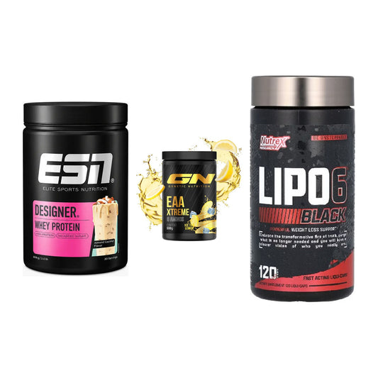 Definitionsphase-Set: ESN Designer + GN EAA Xtreme + Nutrex Lipo 6 – alle enthaltenen Artikel