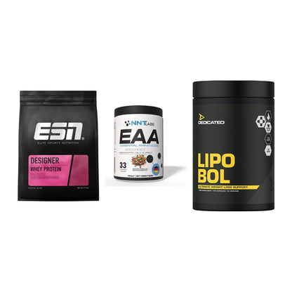 Definitionsphase-Set: ESN Designer Whey + NNT EAA + Dedicated Lipo-Bol – alle enthaltenen Artikel