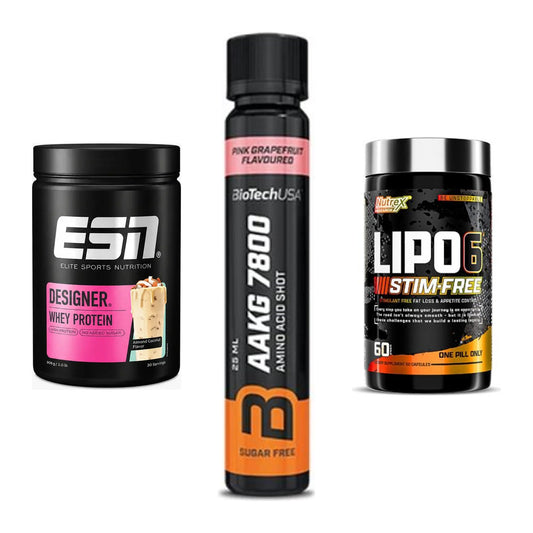 Definitionsphase-Set: ESN Designer + BioTech AAKG + Nutrex Lipo 6 – alle enthaltenen Artikel