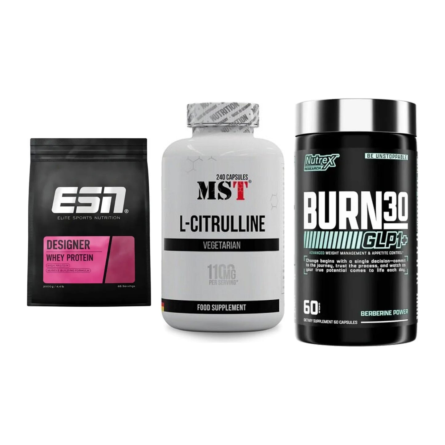 Definitionsphase-Set: ESN Designer + MST Citrulline + Nutrex Burn 30 – alle enthaltenen Artikel