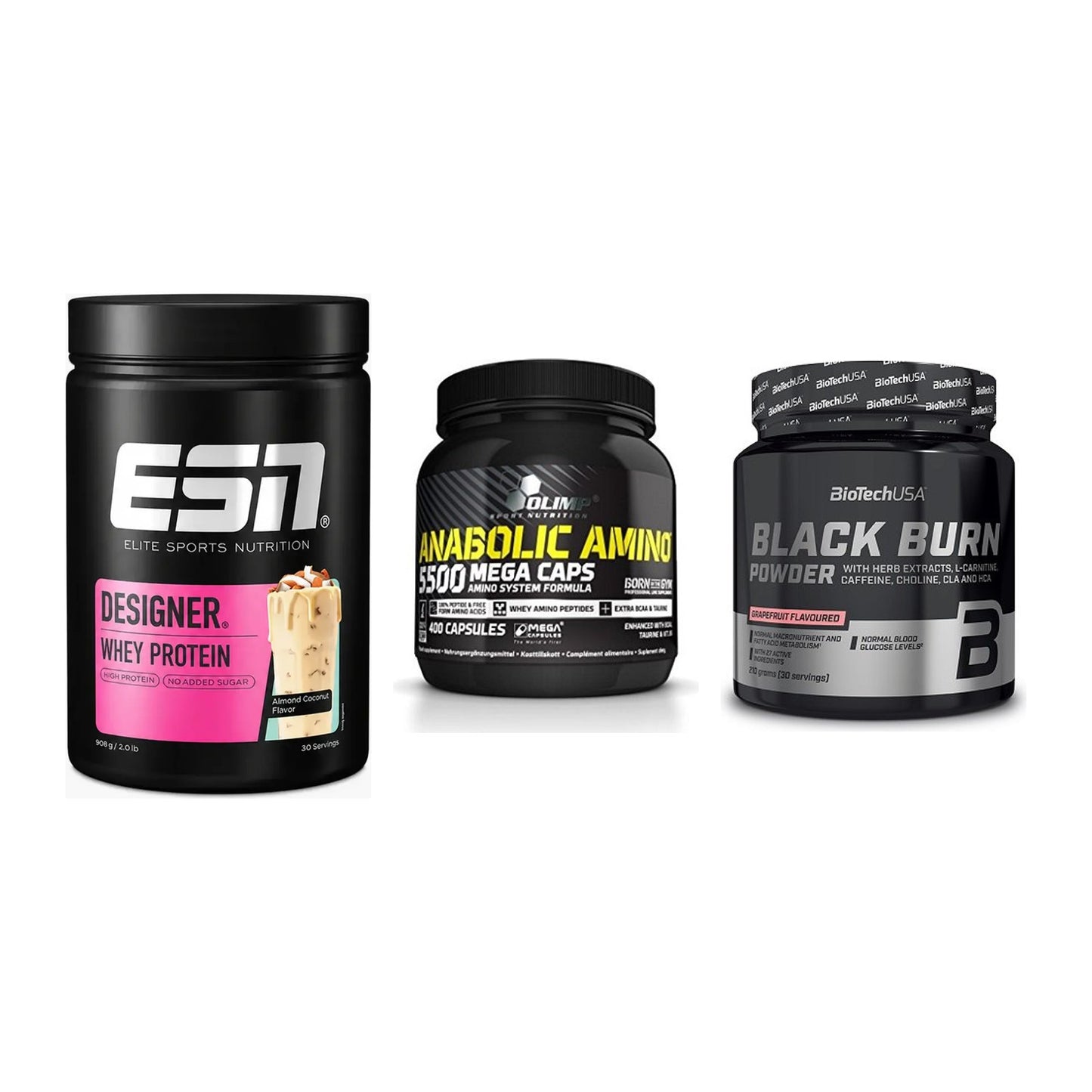 Definitionsphase-Set: ESN Designer + Olimp Anabolic + BioTech Black – alle enthaltenen Artikel