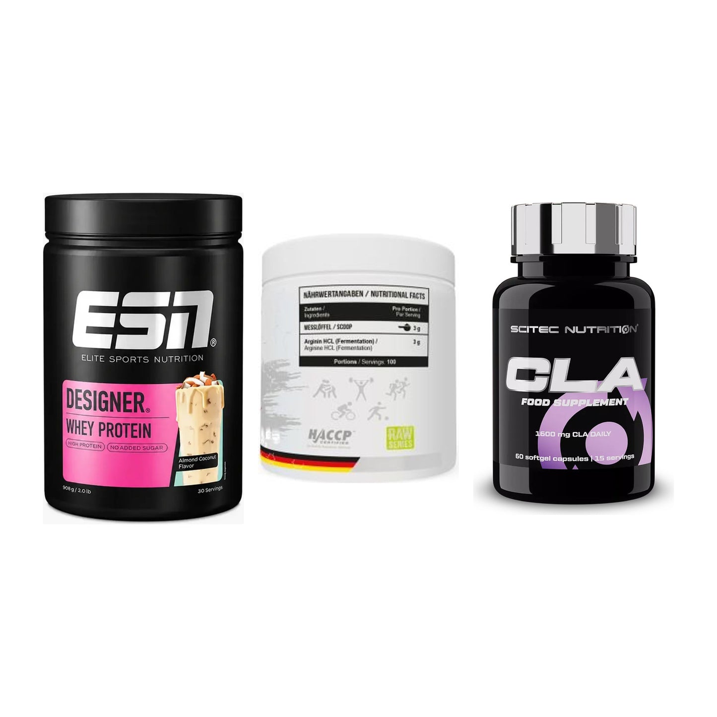 Definitionsphase-Set: ESN Designer + MST Arginine + Scitec CLA – alle enthaltenen Artikel