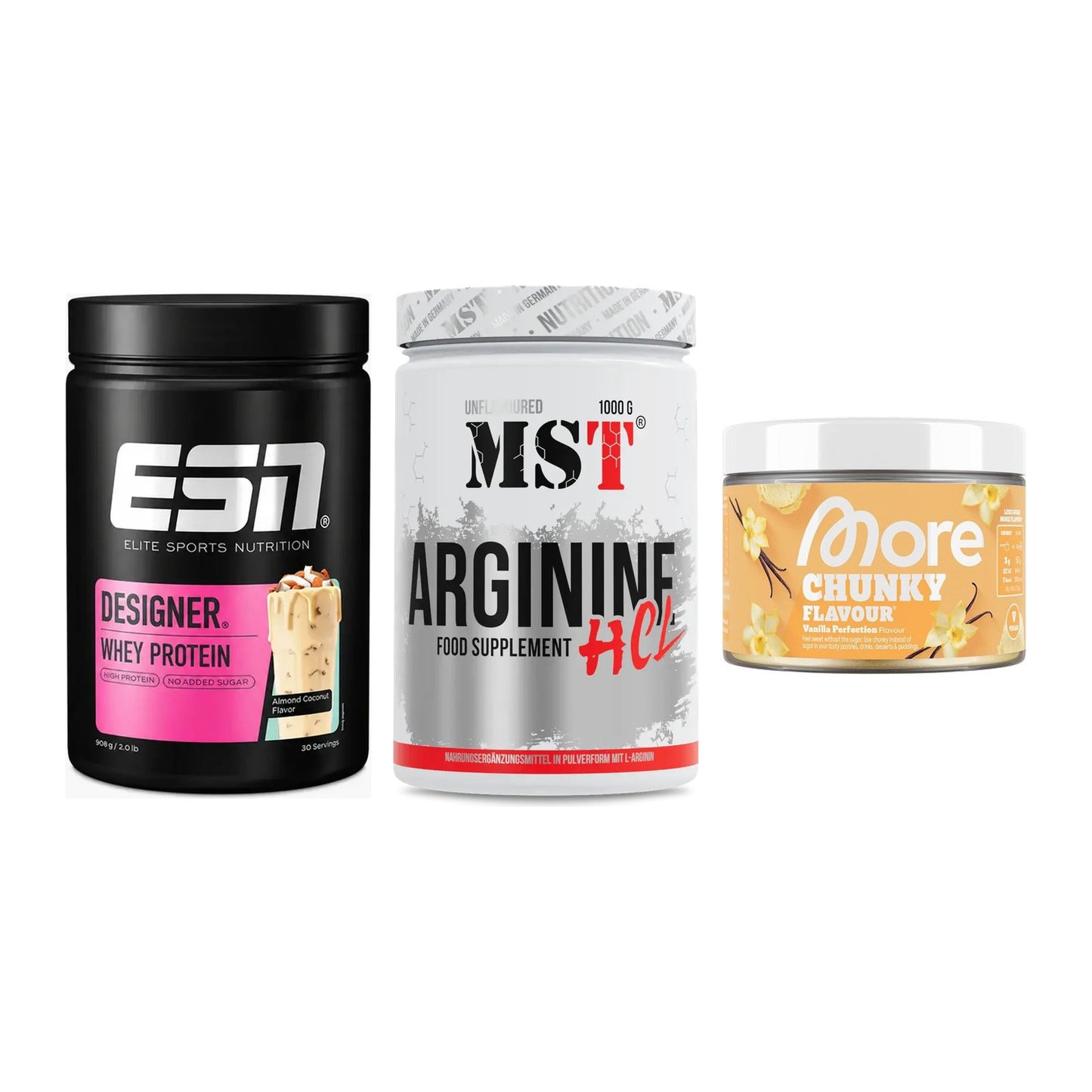 Definitionsphase-Set: ESN Designer + MST Arginine + More Nutrition – alle enthaltenen Artikel