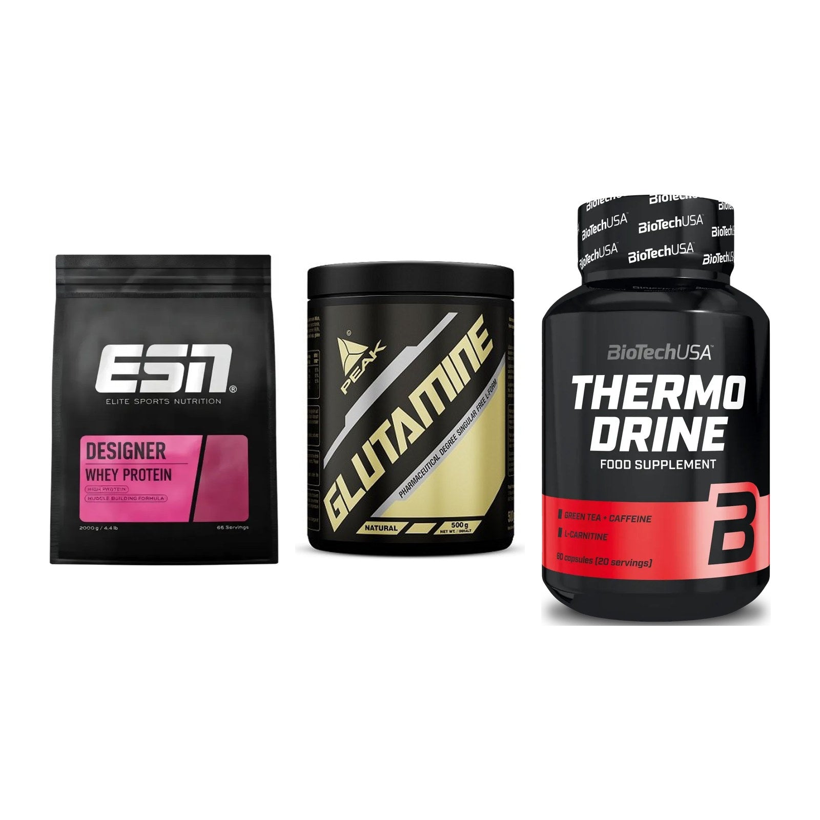 Definitionsphase-Set: ESN Designer + Peak Glutamin + BioTech Thermo – alle enthaltenen Artikel