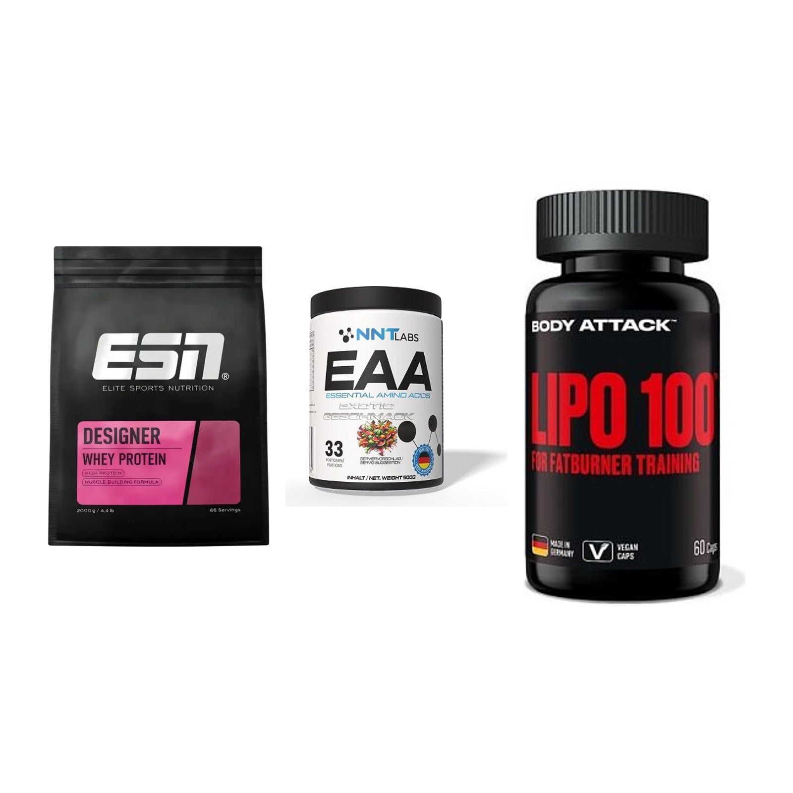 Definitionsphase-Set: ESN Designer + NNT EAA + Body Attack – alle enthaltenen Artikel