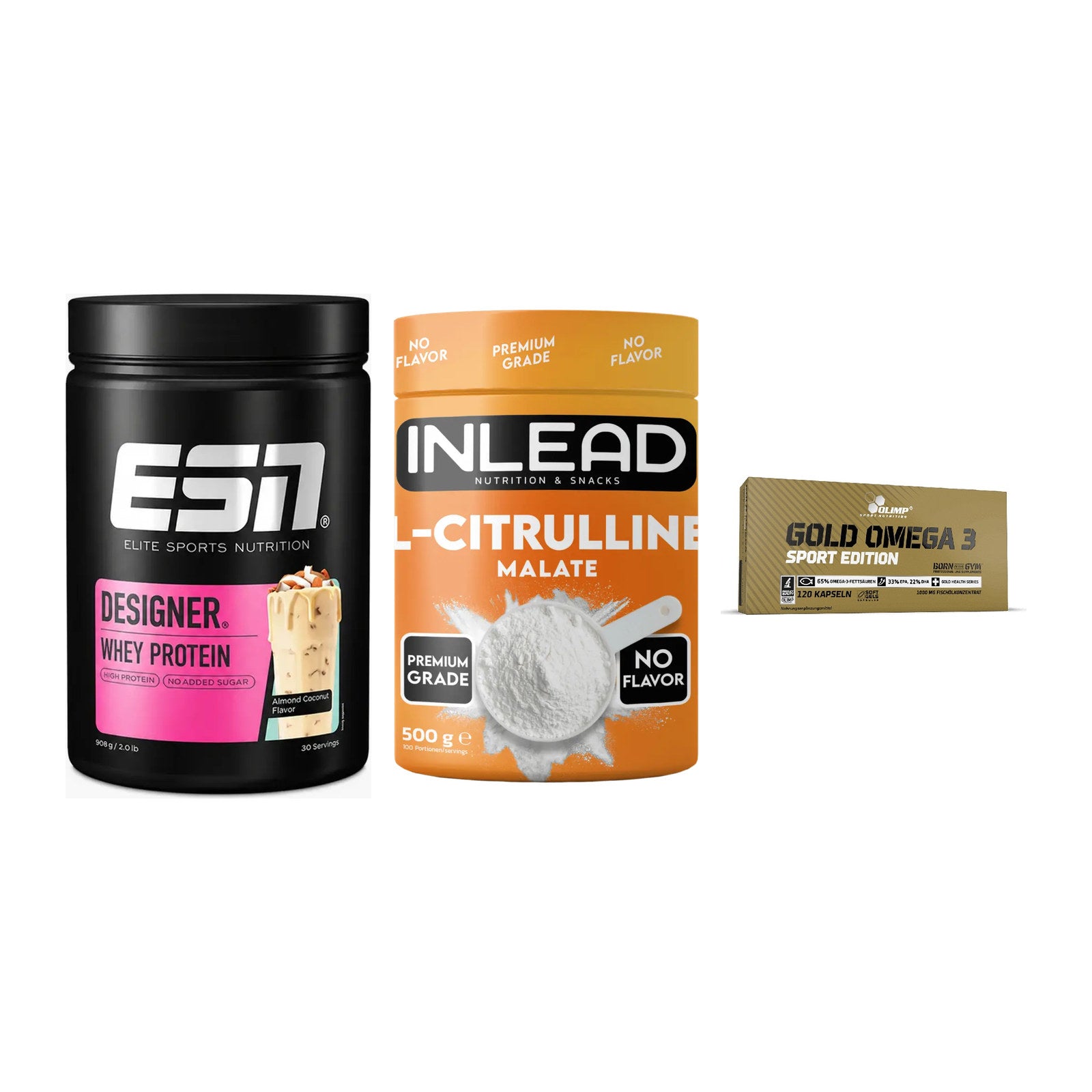 Definitionsphase-Set: ESN Designer + INLEAD L-Citru + Olimp Omega 3 – alle enthaltenen Artikel