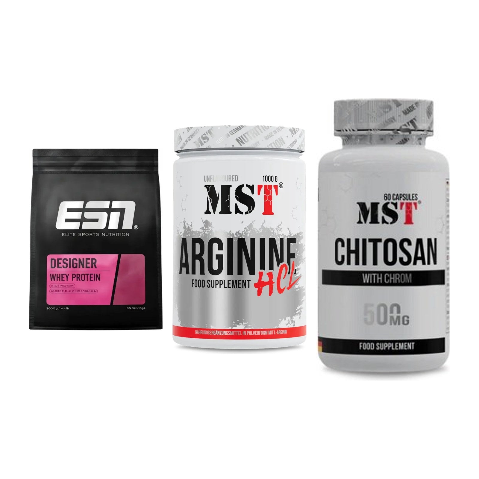 Definitionsphase-Set: ESN Designer + MST Arginine + MST Chitosan – alle enthaltenen Artikel