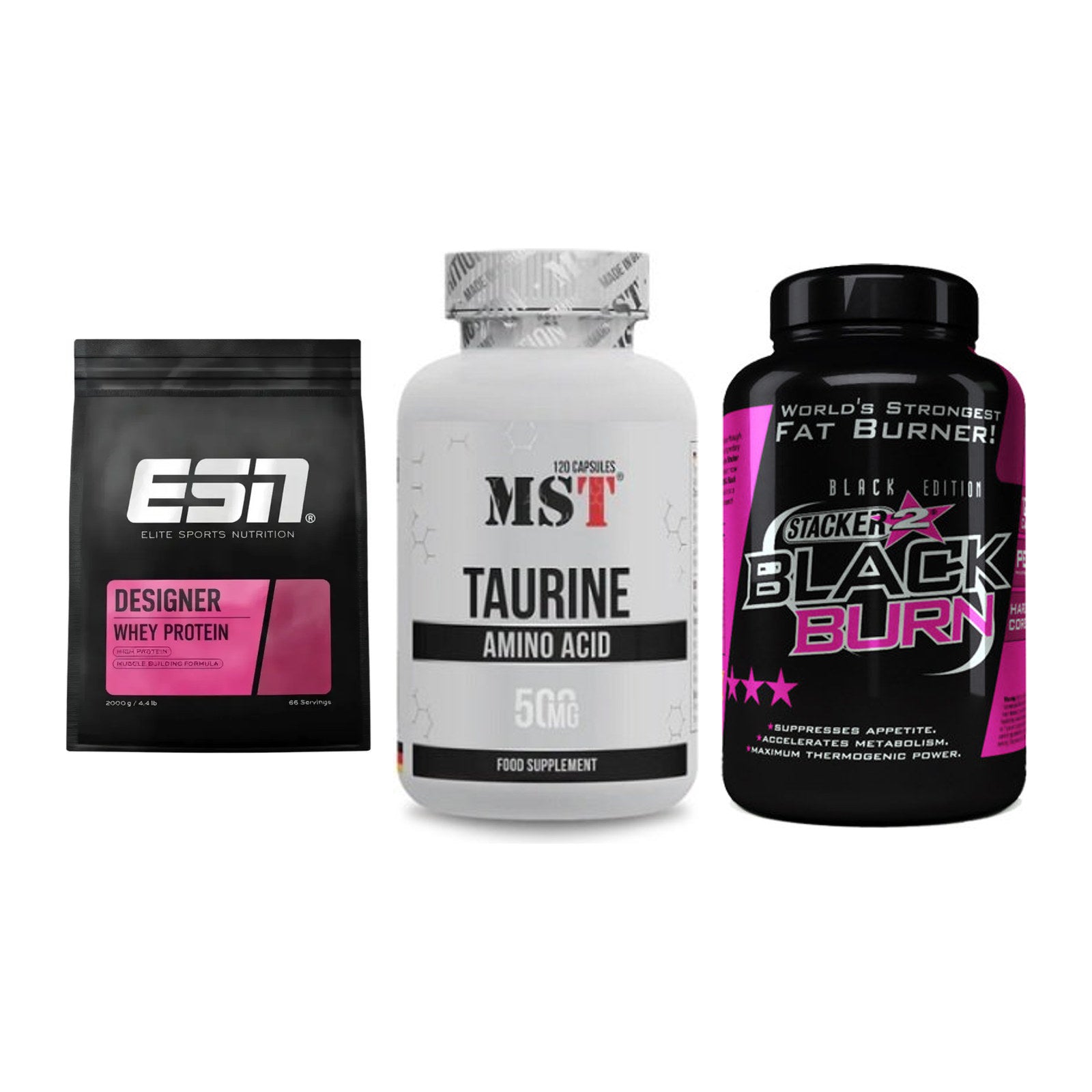 Definitionsphase-Set: ESN Designer + MST Taurine + Stacker2 Black – alle enthaltenen Artikel