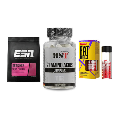 Definitionsphase-Set: ESN Designer + MST 21 Amino + Nutrend Fat – alle enthaltenen Artikel