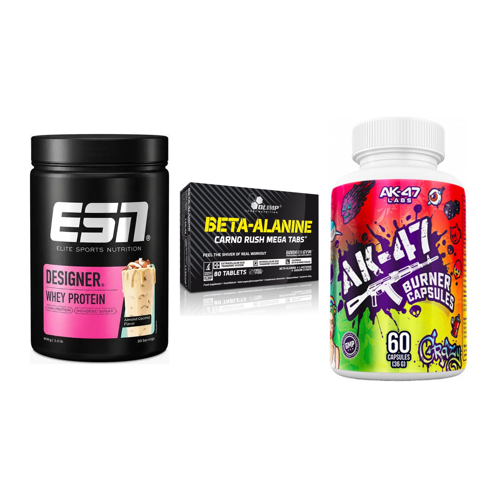 Definitionsphase-Set: ESN Designer + Olimp Beta-Ala + AK47 Labs – alle enthaltenen Artikel