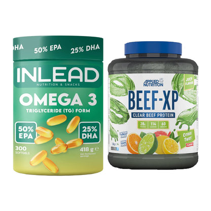 Diät-Duo: INLEAD Omega-3 + Applied Nutrition Clear Beef XP – alle enthaltenen Artikel