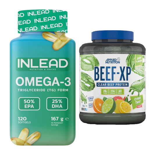 Diät-Duo: INLEAD Omega-3 + Applied Nutrition Clear Beef XP – alle enthaltenen Artikel