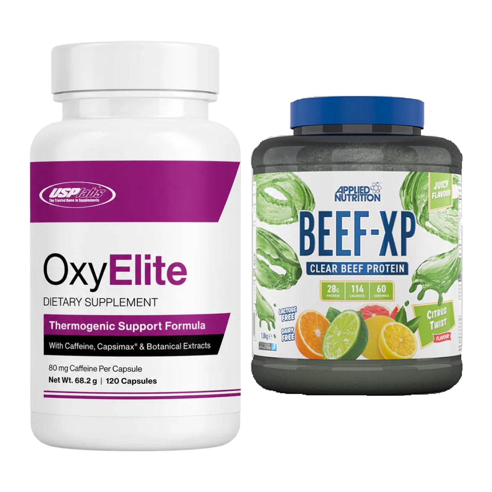 Diät-Duo: USP Labs OxyElite Pro + Applied Nutrition Clear Beef XP – alle enthaltenen Artikel