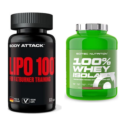 Diät-Duo: Body Attack Lipo 100 + Scitec Whey Isolate – alle enthaltenen Artikel