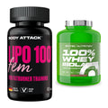 Diät-Duo: Body Attack Lipo 100 Fem + Scitec Whey Isolate – alle enthaltenen Artikel