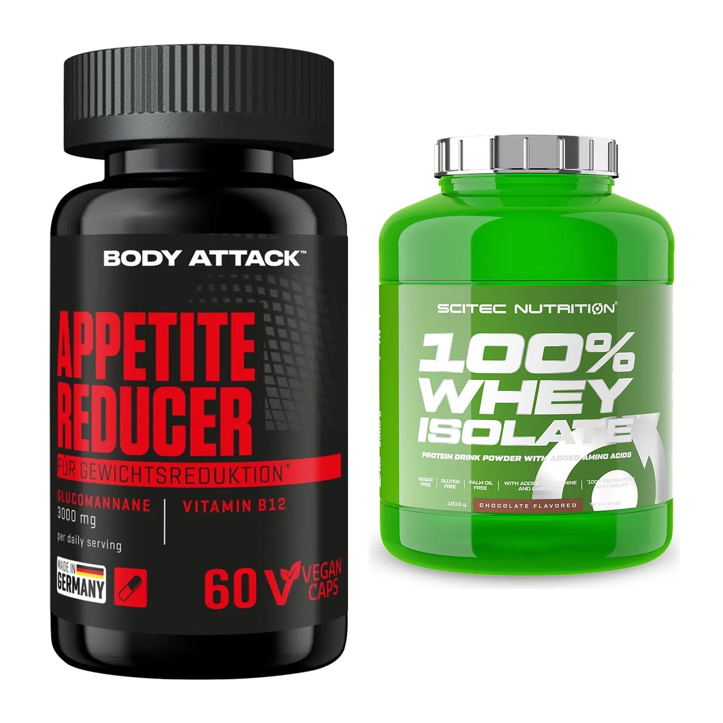 Diät-Duo: Body Attack Appetite Reducer + Scitec Whey Isolate – alle enthaltenen Artikel