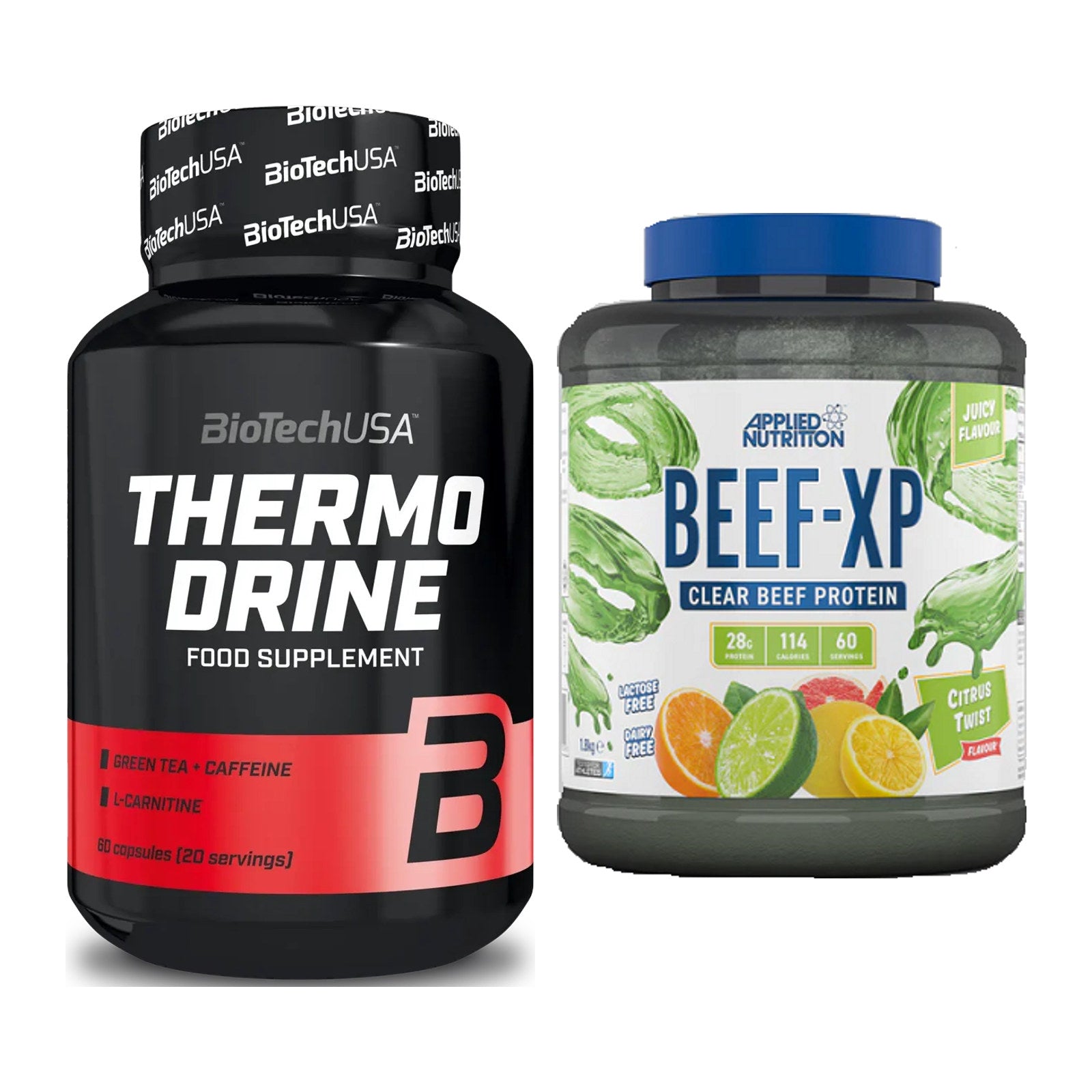 Diät-Duo: BioTech Thermo Drine + Applied Nutrition Clear Beef XP – alle enthaltenen Artikel