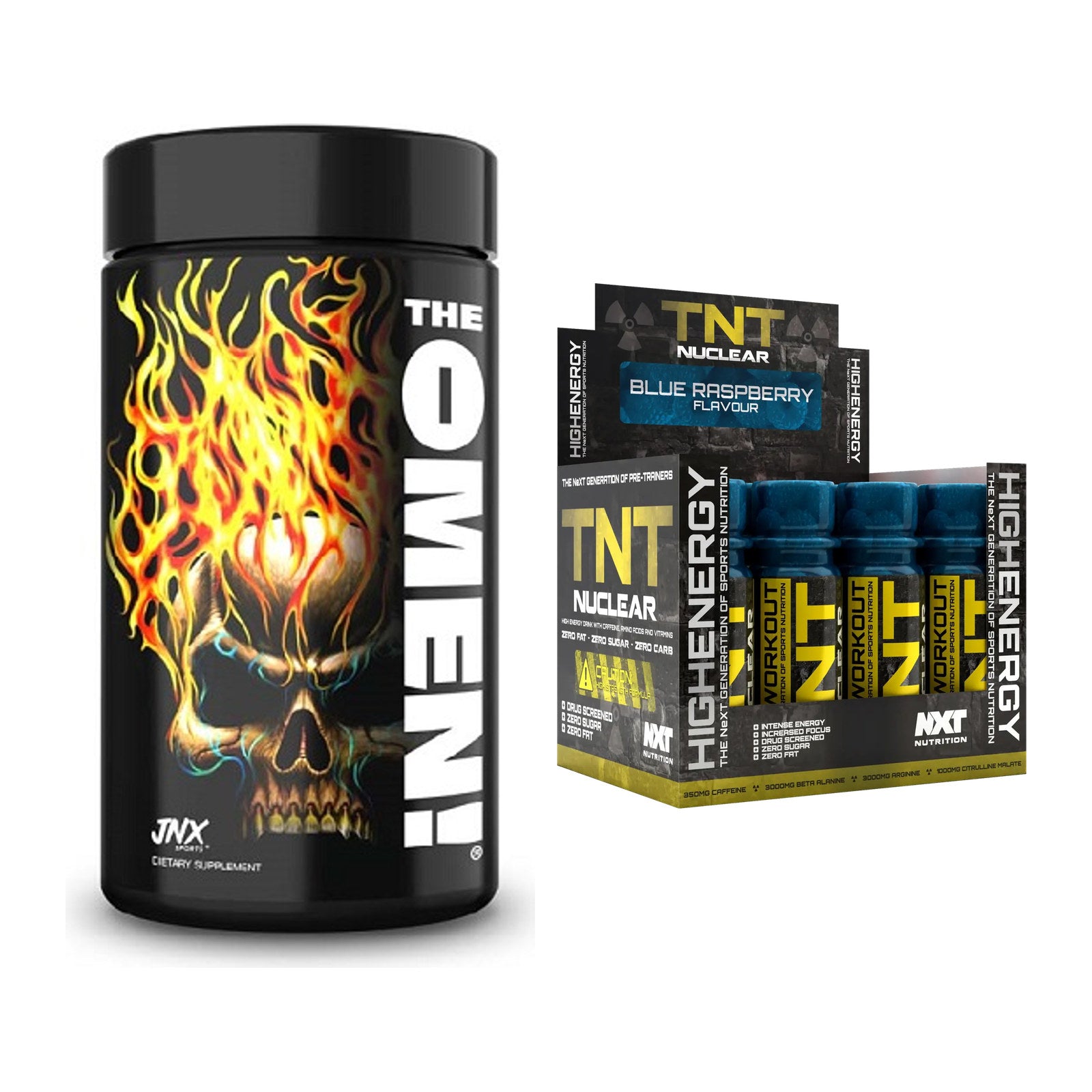 Diät-Duo: JNX Sports The Omen! 100 + NXT Nutrition TNT Nuclear – alle enthaltenen Artikel