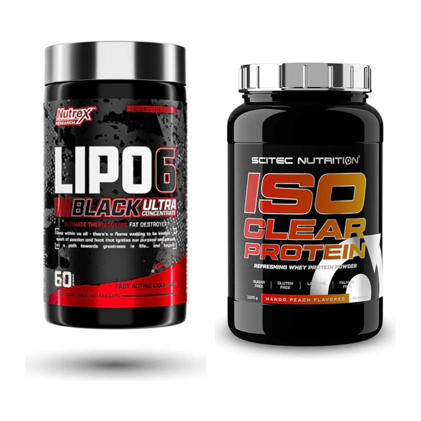 Diät-Duo: Nutrex Lipo 6 black Ultra + Scitec IsoClear Protein – alle enthaltenen Artikel