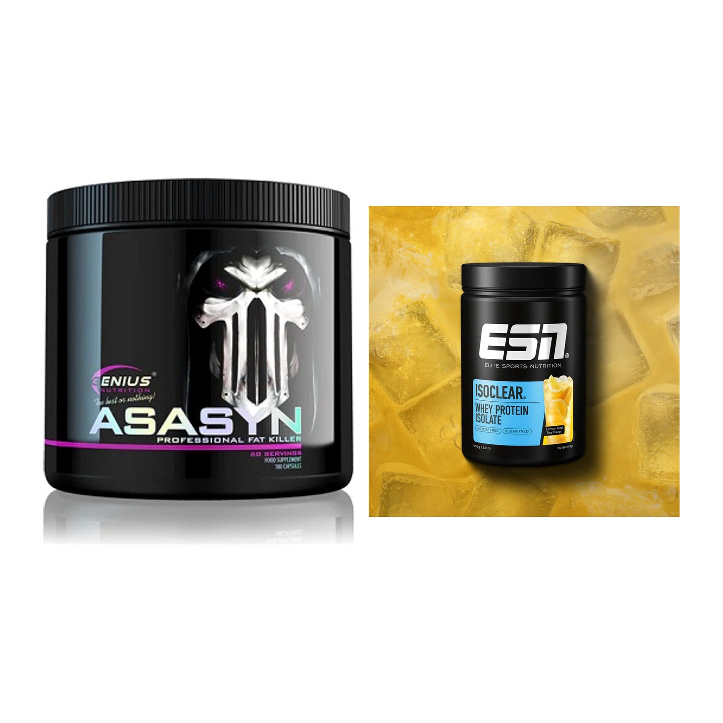 Diät-Duo: Genius Nutrition Asasyn + ESN ISOCLEAR Whey Isolate – alle enthaltenen Artikel