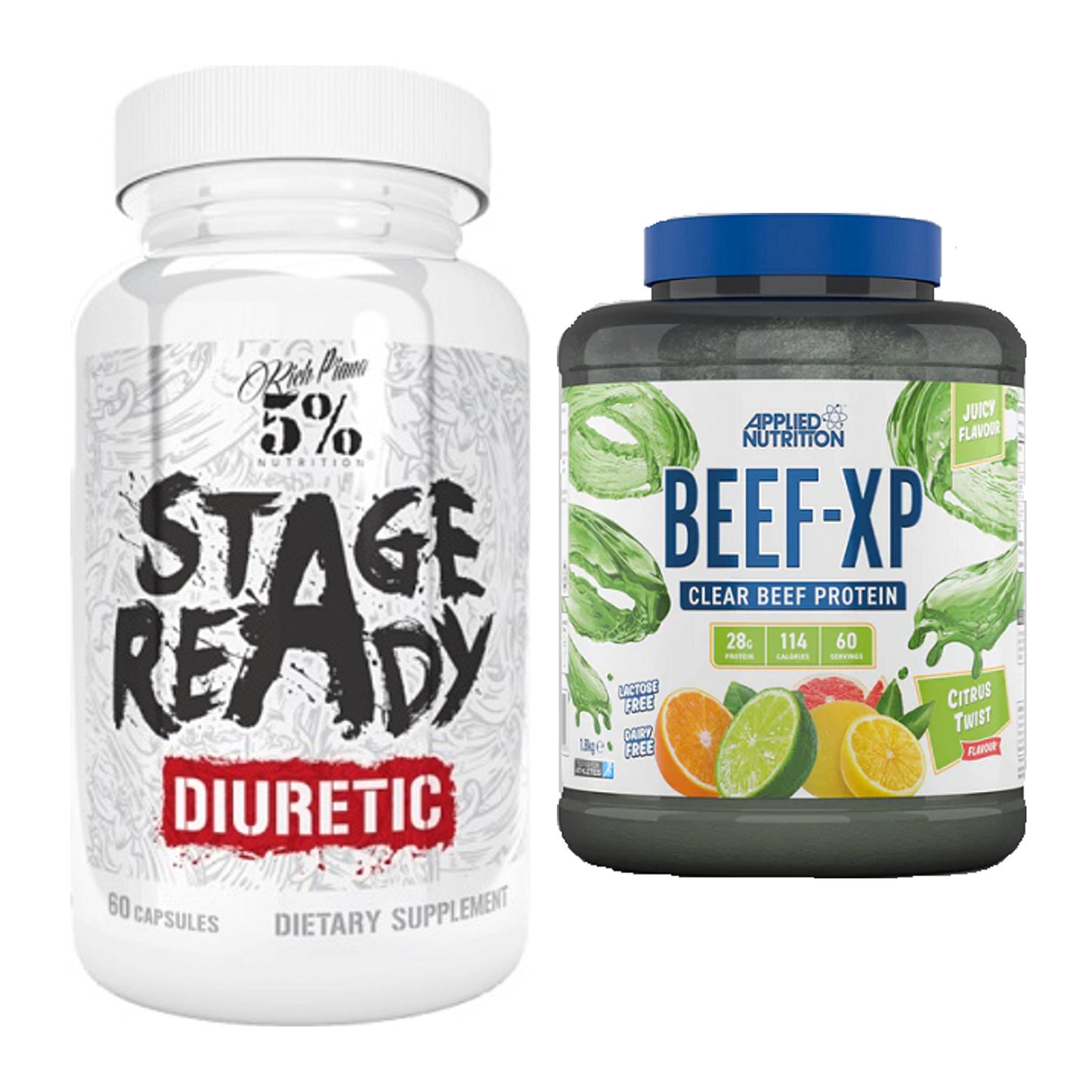Diät-Duo: 5% Nutrition Stage Ready + Applied Nutrition Clear Beef – alle enthaltenen Artikel