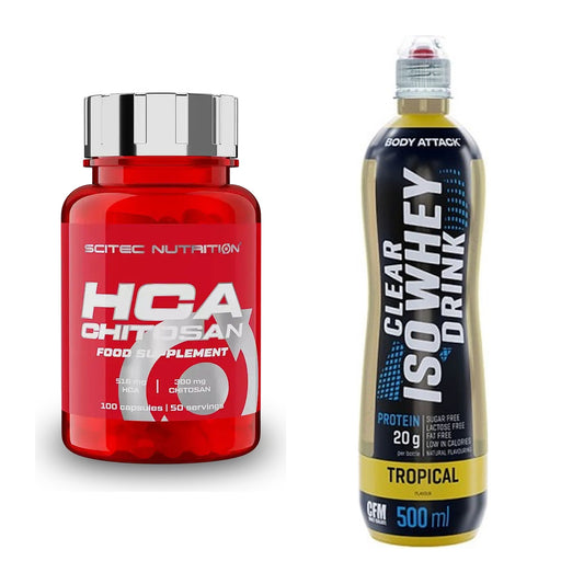 Diät-Duo: Scitec HCA-Chitosan + Body Attack Clear Iso Whey Drink – alle enthaltenen Artikel