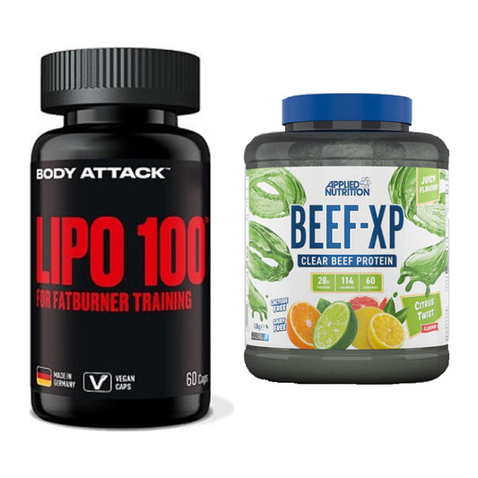 Diät-Duo: Body Attack Lipo 100 + Applied Nutrition Clear Beef XP – alle enthaltenen Artikel